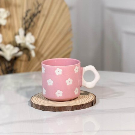 ماغ بورسلان زهري مرسم وردة يد وردة ملون  A303/1 =و1