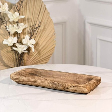 جاط خشب مستطيل  35*15 سم موشح بني A33/2 =و1