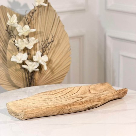 جاط خشب بيضاوي بخصر  44*20 سم موشح بني A33/3 =و1