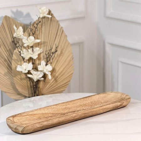 جاط خشب بيضاوي  56*14 سم موشح بني A33/4 =و1