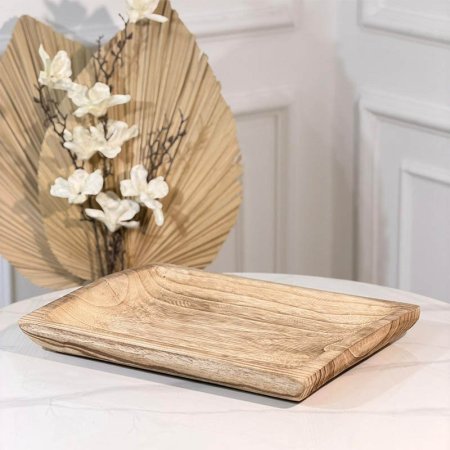 جاط خشب مستطيل 37*28 سم موشح بني A33/6 =و1