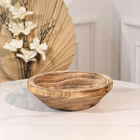 جاط خشب مدور 25 سم موشح بني A33/7 =و1