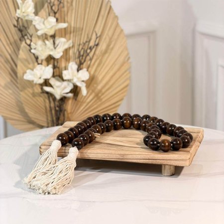 مسبحة ديكور 115سم طابة بني A33/20 =و1