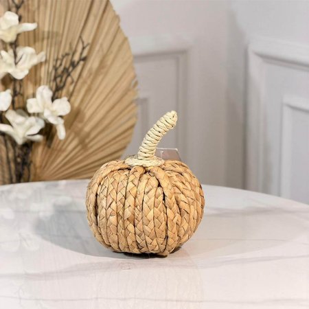 تحفة قش شكل يقطينة مجدول حجم صغير A33/28 =و1