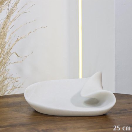 جاط مدور 25سم ريزن ابيض شكل ورقة لف EL158/6 =ت.ش2