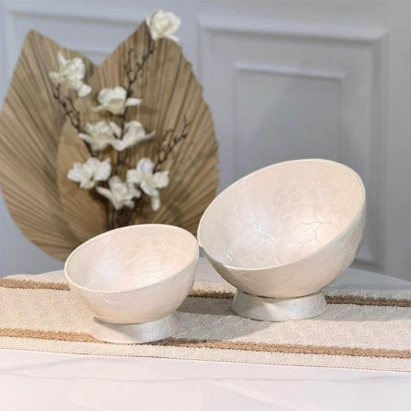 طقم صحن/2 مصدف ابيض w نصف دائرة 20+16سم 89985LS هندي %ه15