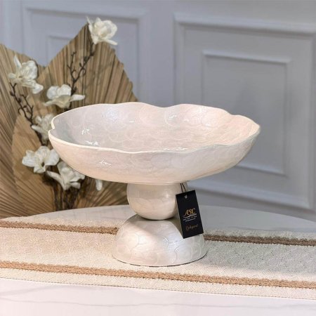 جاط فواكه وردة 30سم مصدف ابيضW حيف مشرف90042L بقاعدة طابة هندي %ه15