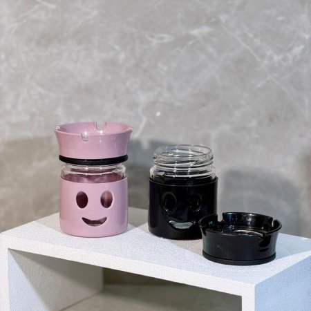 متكة زجاج 210cc غطا بلاستيك لف ملون 4559  تركي 073/2 +