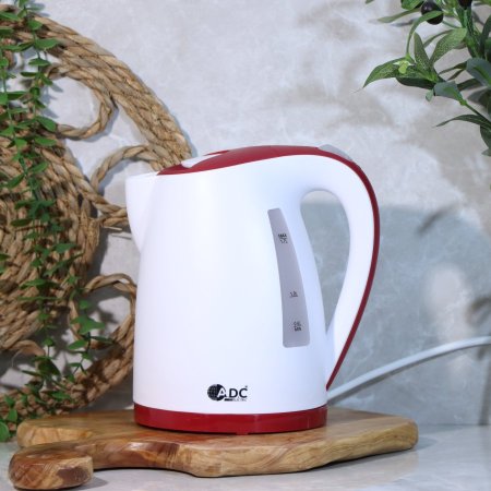 ابريق غلاية تسخين 1.7لتر بلاستك ابيض واحمر  ADC-4012 ++