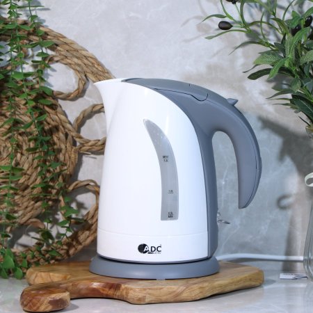 ابريق غلاية تسخين 1.8لتر بلاستيك ابيض وسكني ADC4010 ++