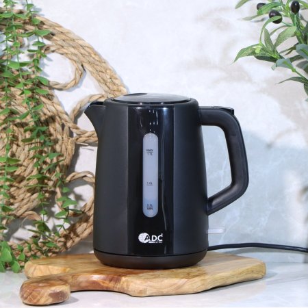 ابريق غلاية تسخين 1.7لتر بلاستك اسود ملس ADC6703 ++