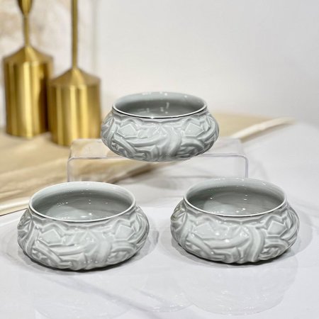 طقم صحون مكسرات قدرة /6 بورسلان 4875H-6-S109-1967S تركواز مزخرف حيف فضي ++BP