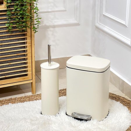 طقم /2 سطل دعسة 5لتر + فرشاة تنك بيج مستطيل QJH1605+QJ0211-BG +ط5 A