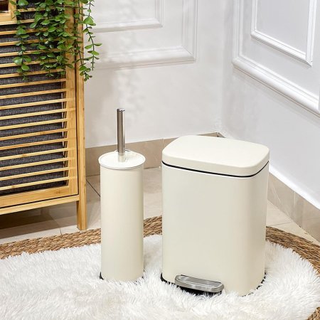 طقم /2 سطل دعسة 5لتر + فرشاة تنك بيج مستطيل QJH1605+QJ0211-BG +ط5 A
