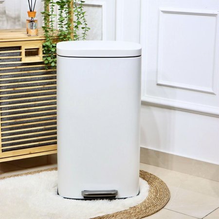 سطل دعسة تنك ابيض مستطيل 30لتر مع دلو QJH1630-WH +ط5 A