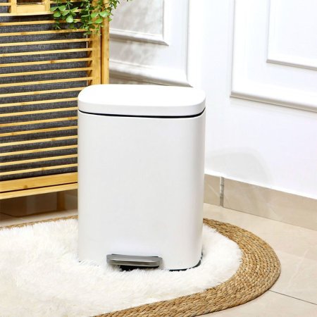 سطل دعسة تنك ابيض مستطيل 12لتر مع دلو QJH1612-WH +ط5 A