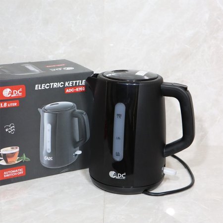 ابريق تسخين 1.7لتر بلاستيك اسود ملس ADC6703 ++