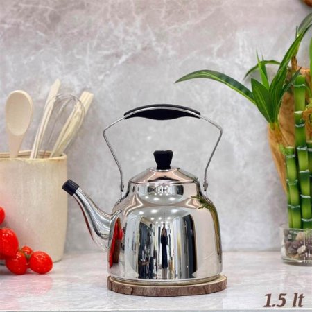 براد شاي 1.5 لترستانلس ستيل يد سيليكون اسود  GF26/17 =ب3