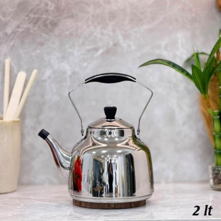 براد شاي 2 لترستانلس ستيل يد سيليكون اسود  GF26/18 =ب3