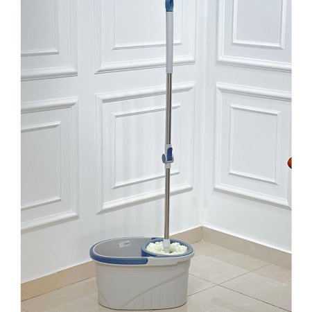 سطل + ممسحة لف بلاستك عصارة ستانلس ستيل K157/3 =ض3