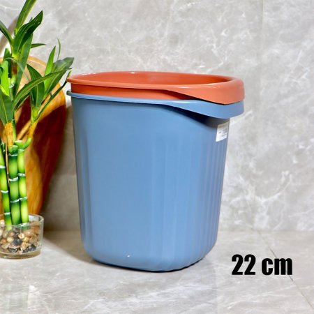 سلة مهملات 22 سم بلاستيك ملون K154/5 =ض3
