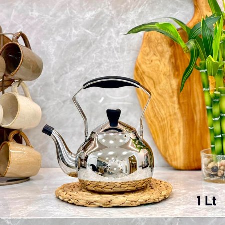 براد شاي 1لتر ستانلس ستيل فضي GF26/19 =ب5