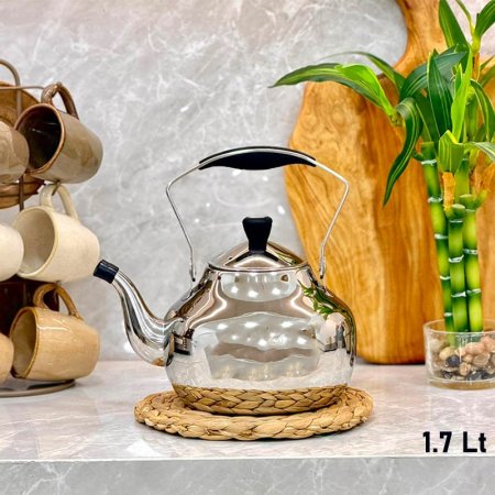 براد شاي 1.7لتر ستانلس ستيل فضي GF26/20 =ب5