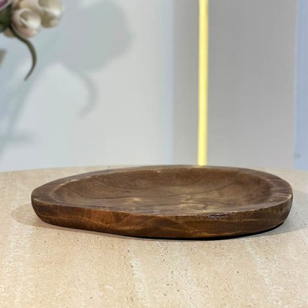 جاط فواكه خشب بني بيضاوي 25*22سم حيف هابط  WD2431B =ب8