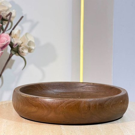 جاط فواكه خشب بني مدور 34*34 سم حيف هابط  WD24 =ب8