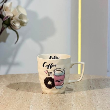 ماغ بورسلان مدور مبصم مكتب coffee ابيض  GF16/9 =ب6