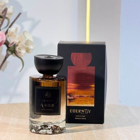 معطر جو زجاج اسود مدور 500مل غطا الكتروني USB اسود GF1/6 =ب6