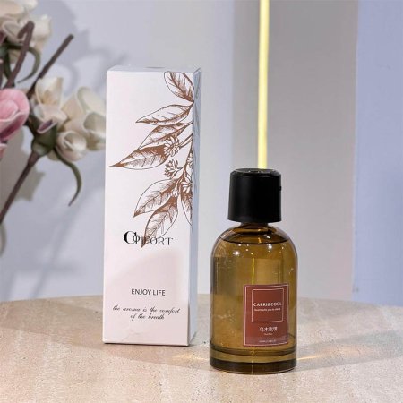 معطر جو زجاج عسلي مدور 200مل غطا الكتروني USB اسود GF1/3 =ب6