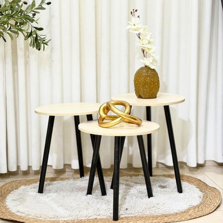 طقم اسكملات مدور/3 خشب بيج ارجل خشب GF10/9 =ب5
