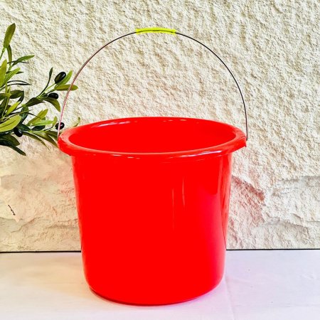 سطل ماء بلاستك صغير 10لتر ملون يد سلك K116/9 =ض10م