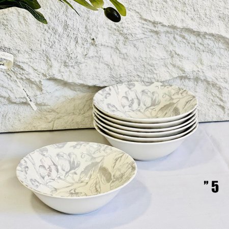 سلطية SBOWL بورسلان 5" ابيض مرسم وردة 5SB-2 ++