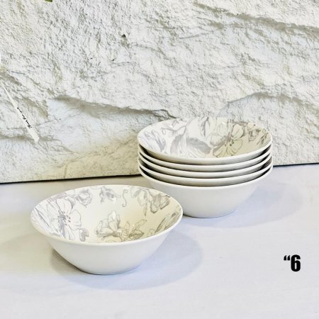 سلطية SBOWL بورسلان 6" ابيض مرسم وردة 6SB-2 ++