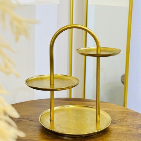 مضيفة مدور 3 طبقة 50سم 89237 يد قوس GOLD هندي %ه9