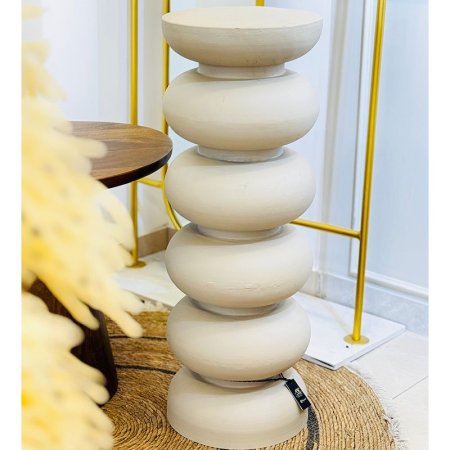 سكملة تنك 80سم شكل اسطواني 89234L حلقات BEIGE هندي %ه9