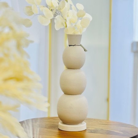 فازة تنك 46سم 5طابات 88889 عنق طويل BEIGE هندي %ه9