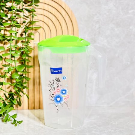كوز ماء 1لتر بلاستك جوهرة مرسم غطا ملون  K116/6 =ض10م