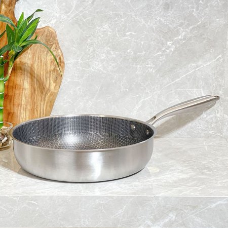 مقلى بطاطا ستانلس ستيل 30سم ثقيل يد طويل K207/6 =ض8