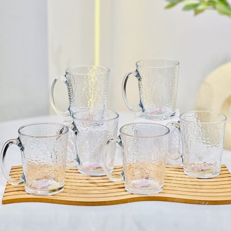طقم كاسة شاي /6 زجاج سادة 310مل بصمة K90/1 =ض8