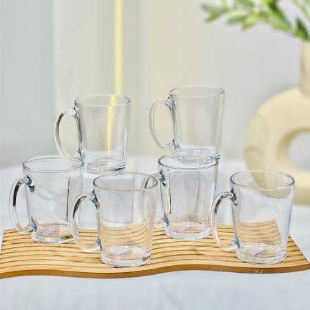 طقم كاسة شاي /6 زجاج سادة 310مل K90/6 =ض8