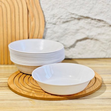 صحن جور مدور 7" ميلامين ابيض K182/12 =ض7