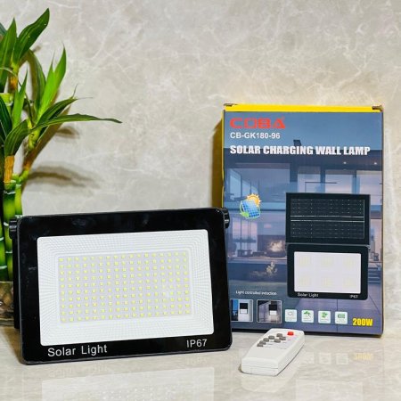 كشاف طاقة شمسية IP67 + ريموت تحكم عن بعد +مؤقت للعمل 200 واط K305/4 =ض9