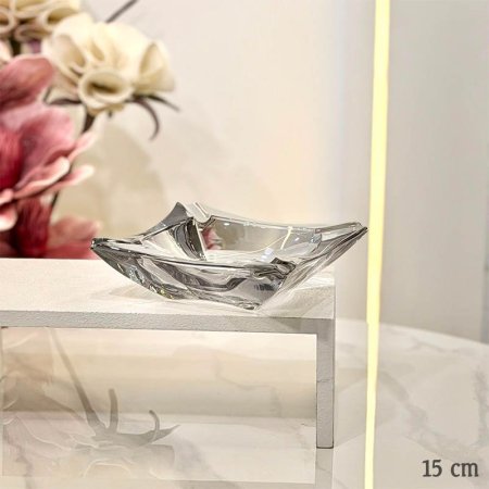 متكة زجاج مربع 15سم شفاف اسود GF108/20 =ب12