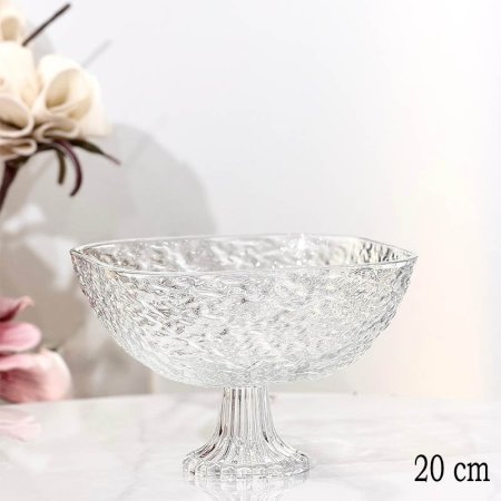 جاط فواكة مربع 20سم زجاج سادة مثلج برجل  GF27/12 =ب9