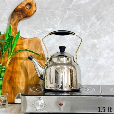 براد شاي 1.5 لتر ستانلس ستيل يد سيليكون اسود GF26/54 =ب11