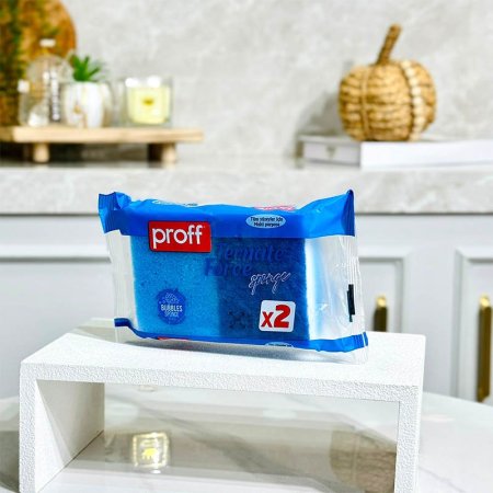 طقم/2 ليفة جلي اسفنج ملون نفخ هابط PROFF-2601568 تركي 17/14 +B3