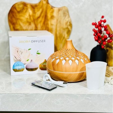 مبخرة اسلامك ديزاين 450مل +ريموت تحكم  لون خشبي فاتح WOOD +